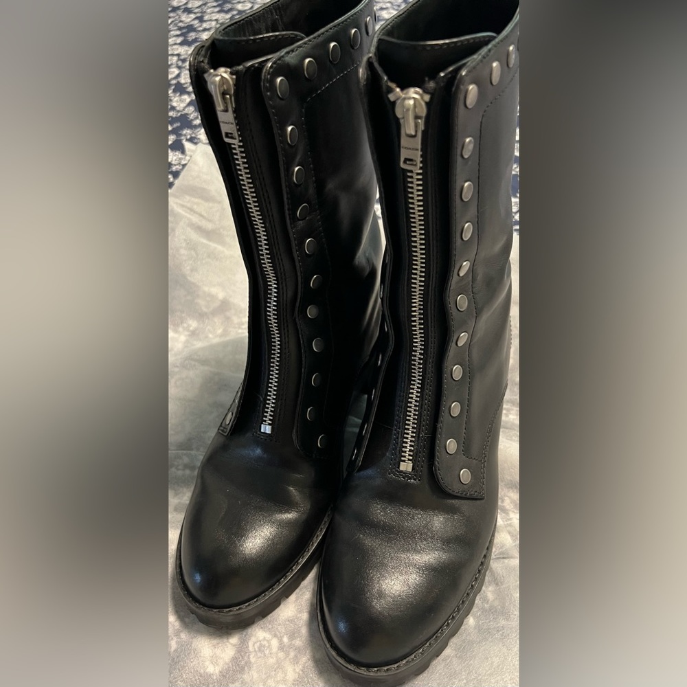 Coach leather combat boots